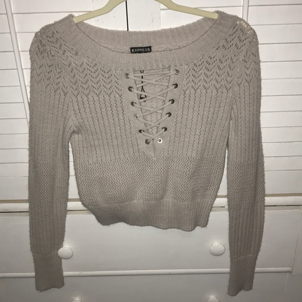 Express Lace up sweater